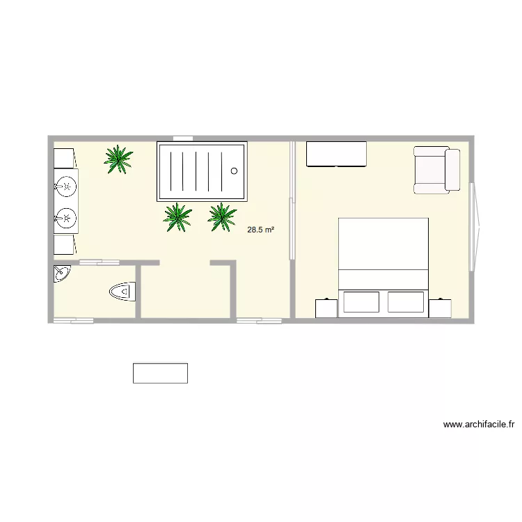 Chambre parentale. Plan de 