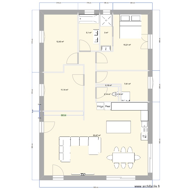 TEZIER. Plan de 10 pièces et 110 m2