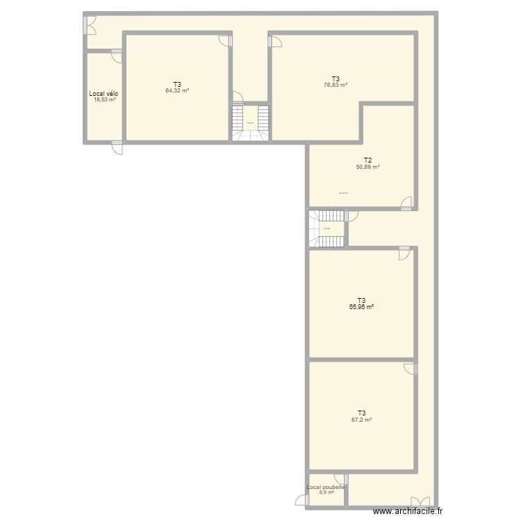 RDC immeuble . Plan de 0 pièce et 0 m2
