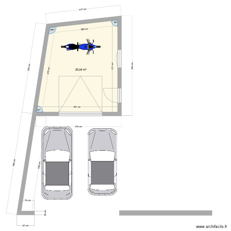 GARAGE CHANARD BACHELIER. Plan de 1 pièce et 20 m2