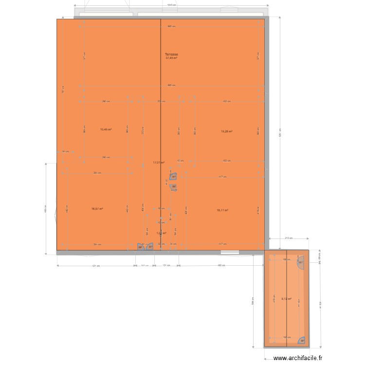 MAISON FIL ROUGE V3. Plan de 18 pièces et 254 m2