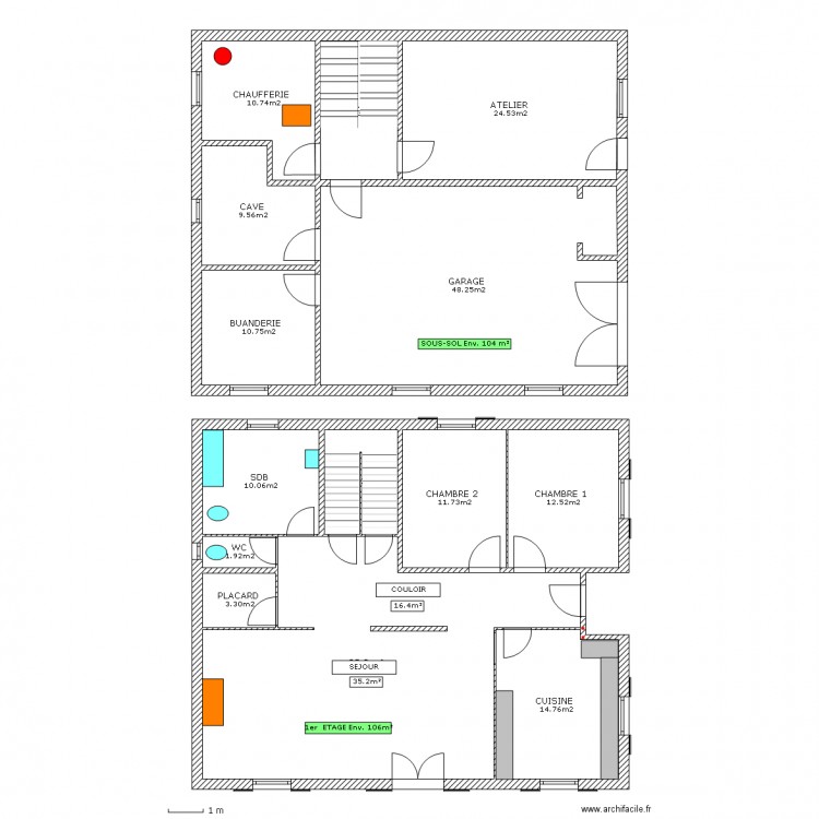 BURLET. Plan de 0 pièce et 0 m2