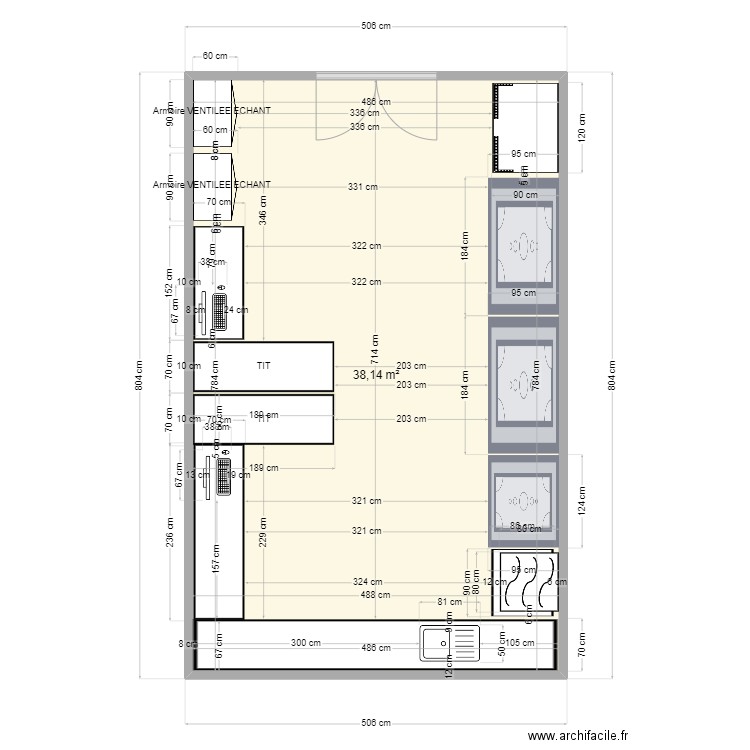 HENKEL. Plan de 1 pièce et 38 m2