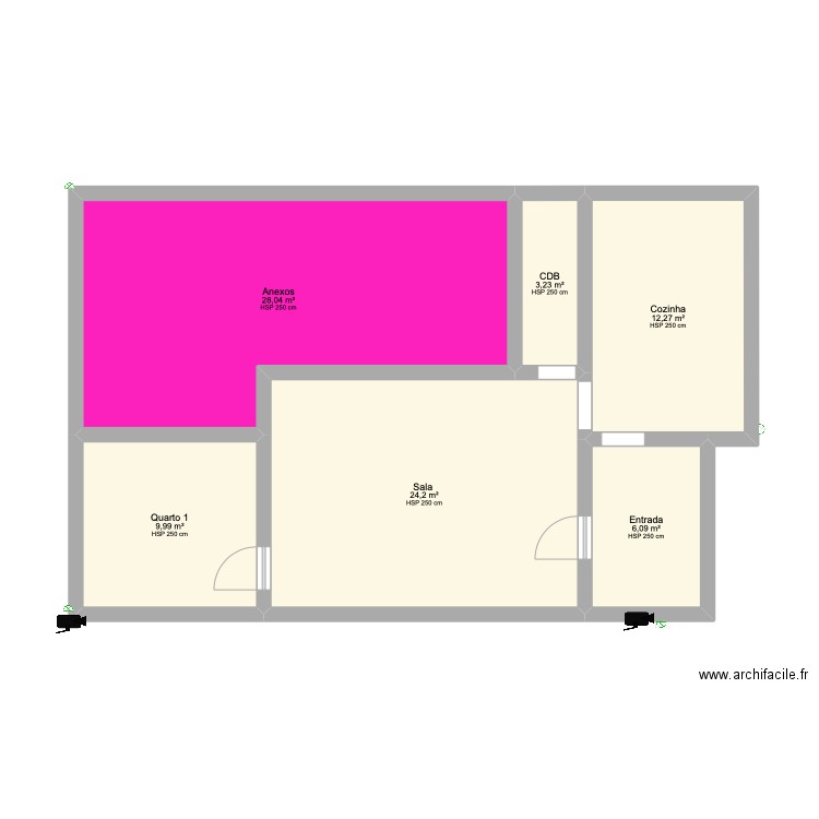 Alexandra sobreda. Plan de 6 pièces et 84 m2