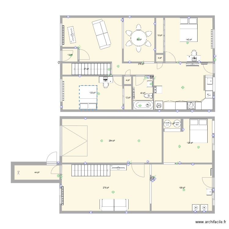 Plan Duplex. Plan de 0 pièce et 0 m2