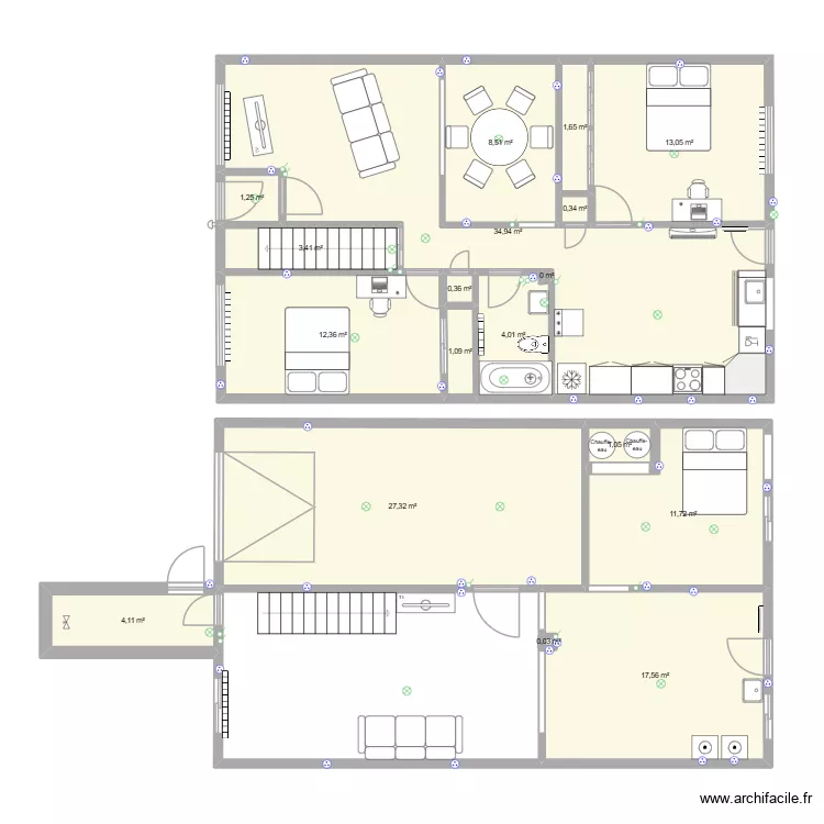 Plan Duplex. Plan de 18 Pièces et 143 m² Plan Duplex. Plan de 18 Pièces et 143 m²