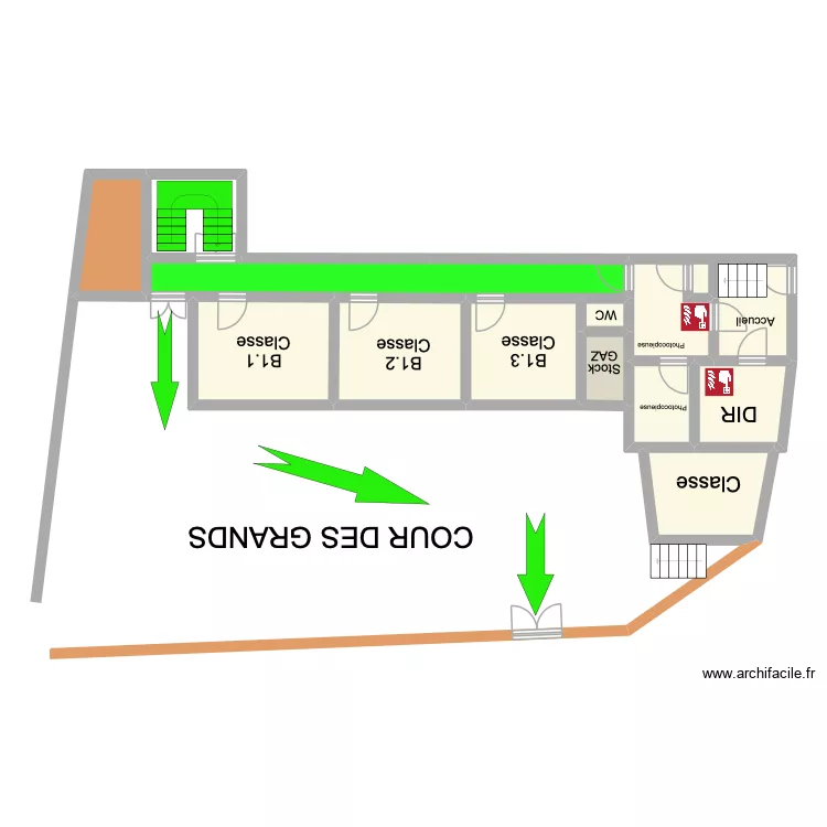 Saint servais A Rez DOWN. Plan de 