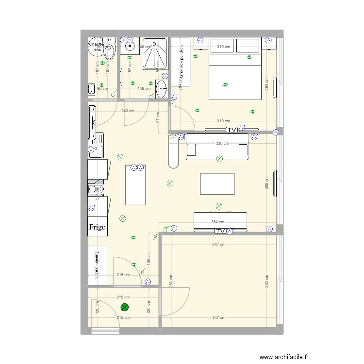 appart VLG . Plan de 6 pièces et 48 m2