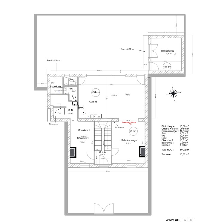 doumerc 2 gros oeuvre v7. Plan de 9 pièces et 117 m2