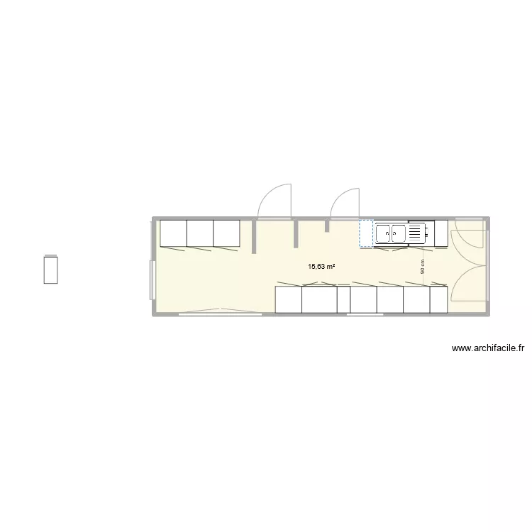 Templus - cuisine seule. Plan de 