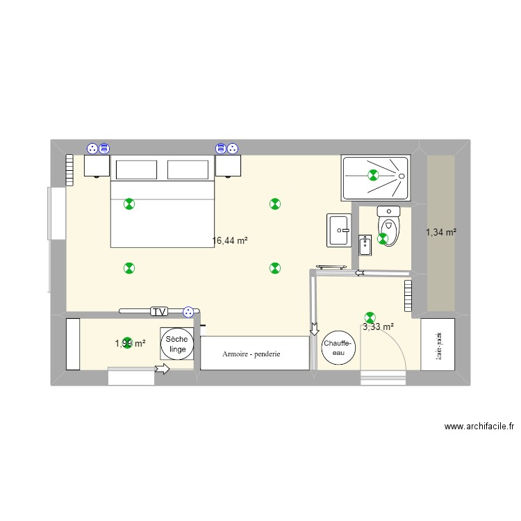 extension modifiée. Plan de 0 pièce et 0 m2