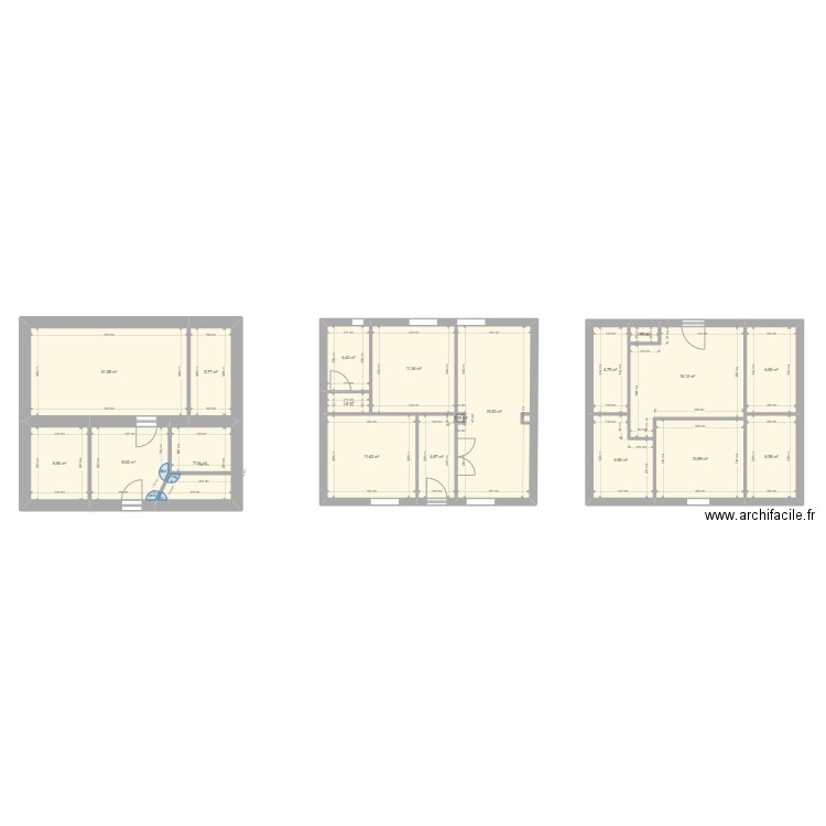 Maison14 Vide. Plan de 19 pièces et 156 m2