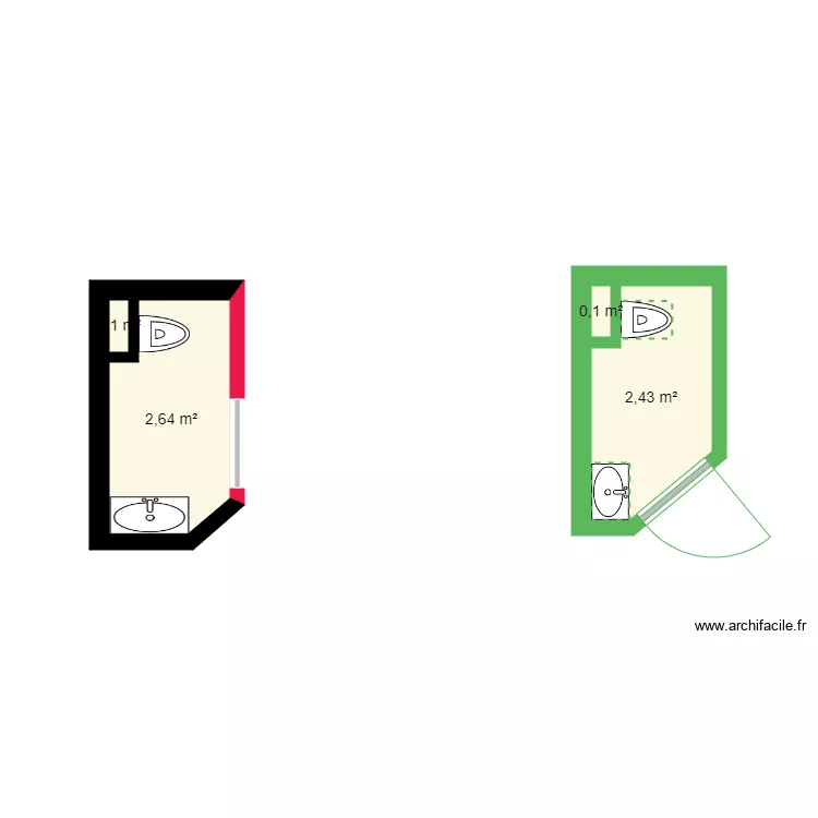 salle de bain g&eacute;ronto. Plan de 