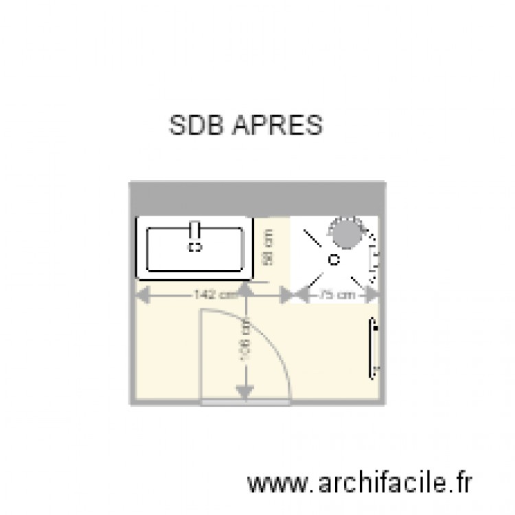 PLAN SDB APRES MAGAT. Plan de 0 pièce et 0 m2