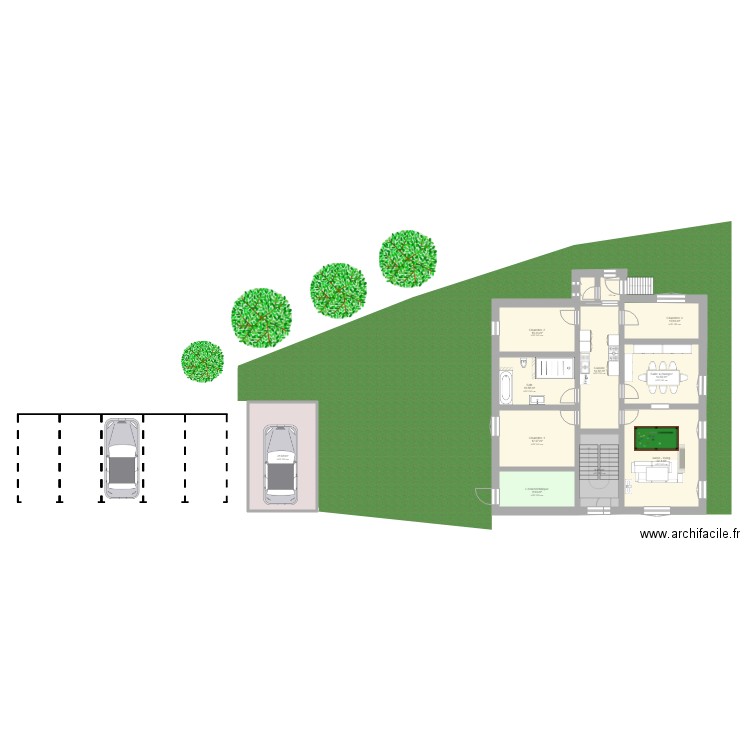 Appartement Rez jardin et garages. Plan de 0 pièce et 0 m2