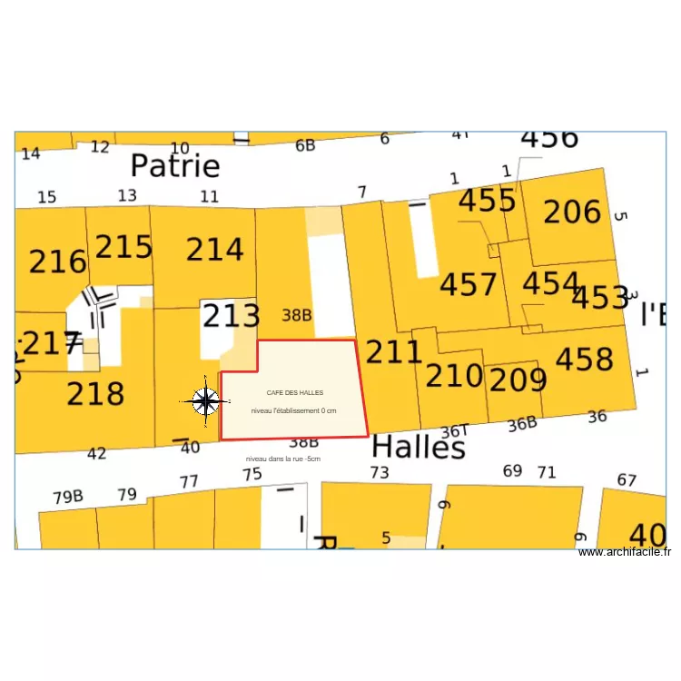 cafe des halles plan de masse . Plan de 0 pièce et 0 m2