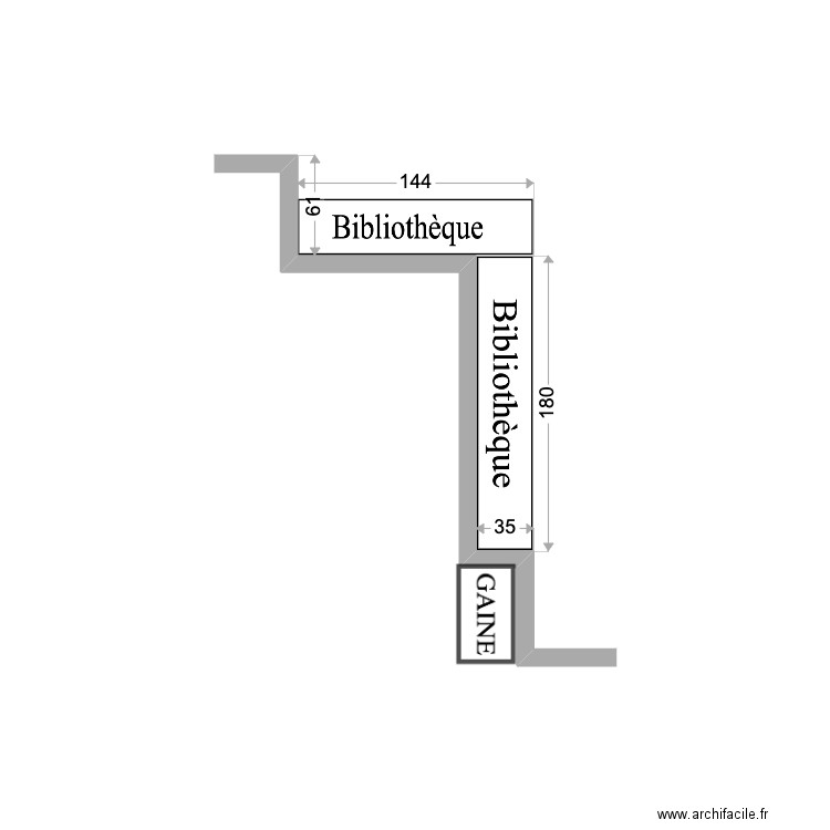 Bibliothèque. Plan de 0 pièce et 0 m2