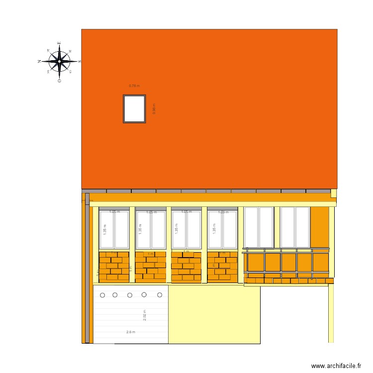 facade maison ouest apres projet. Plan de 0 pièce et 0 m2