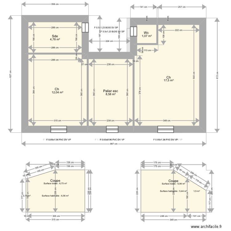 Zidi . Plan de 18 pièces et 184 m2