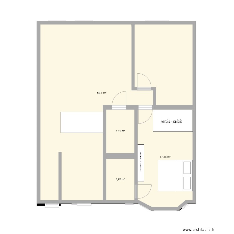 PLAN1. Plan de 4 pièces et 85 m2