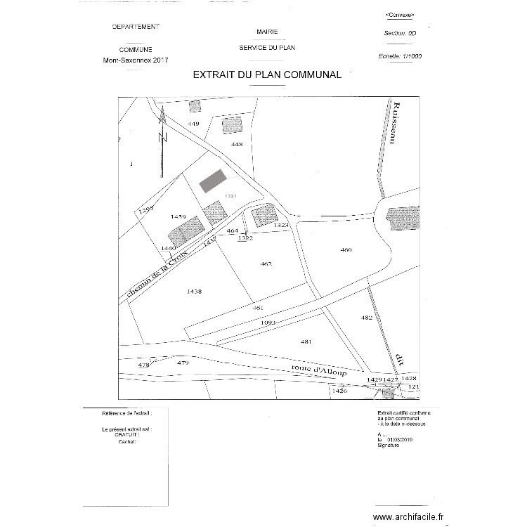 Cadastre V01 sans cotes. Plan de 0 pièce et 0 m2