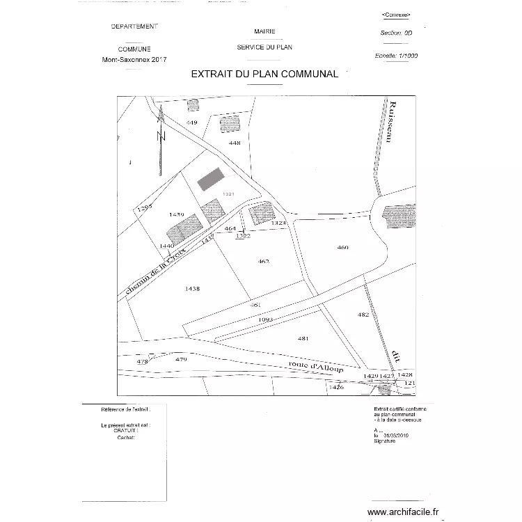 Cadastre V01 sans cotes. Plan de Cadastre V01 sans cotes. Plan de