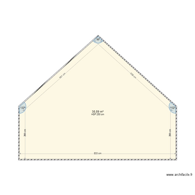 GUINCHARDFaçades. Plan de 1 pièce et 39 m2