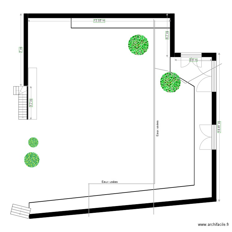 Implantation piscine. Plan de 0 pièce et 0 m2