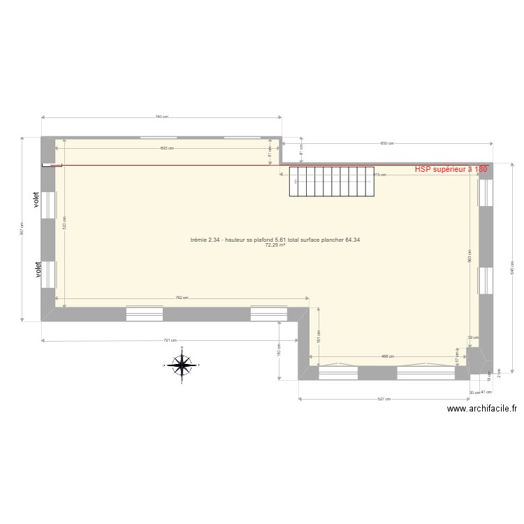 surface étage. Plan de 0 pièce et 0 m2