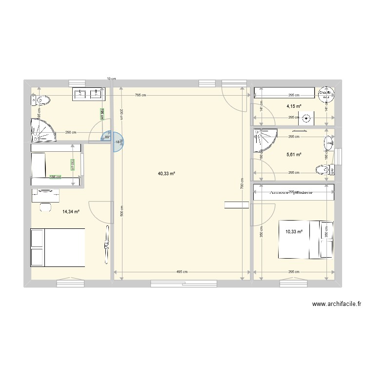 fred pdm 2. Plan de 5 pièces et 75 m2