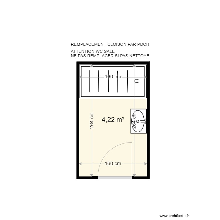 VISCAR NELLY. Plan de 1 pièce et 4 m2