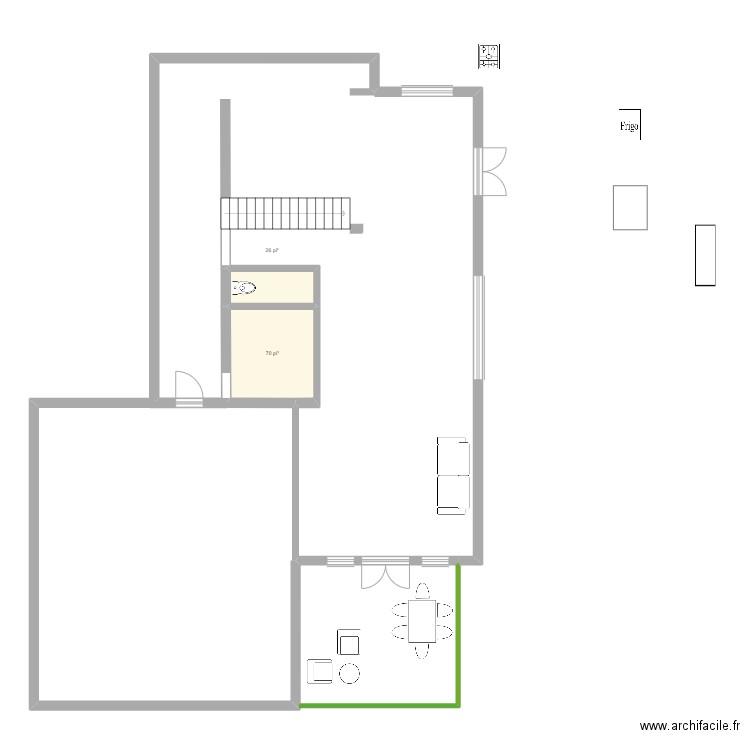 Rénov1. Plan de 2 pièces et 9 m2