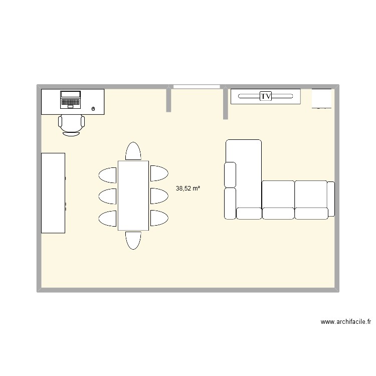 SALON. Plan de 1 pièce et 39 m2