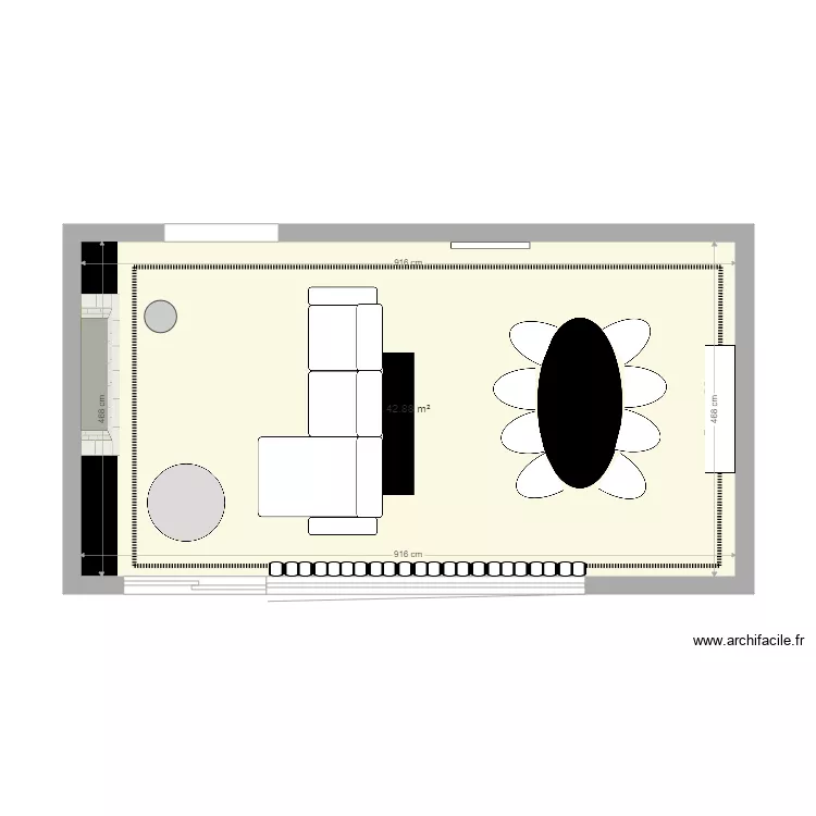 salon Fabi 2. Plan de 