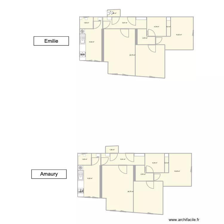 Appartement R&eacute;f&eacute;rence. Plan de 18 Pièces et 126 m²