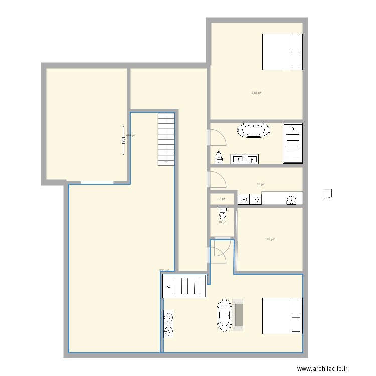 2e etage 47 pied 4. Plan de 0 pièce et 0 m2