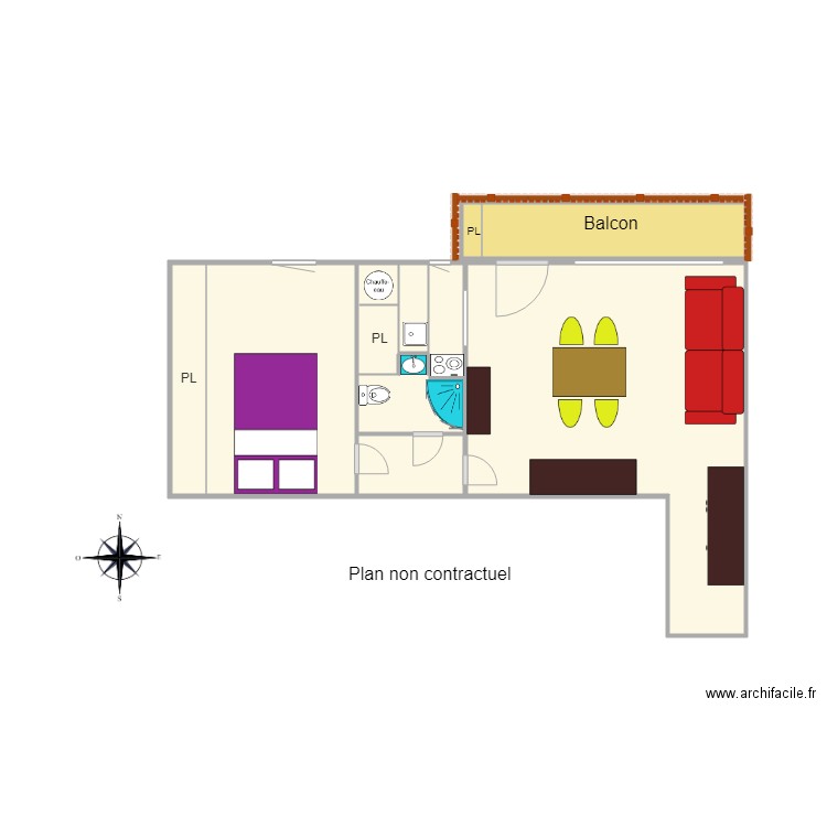 Plan Apt . Plan de 0 pièce et 0 m2