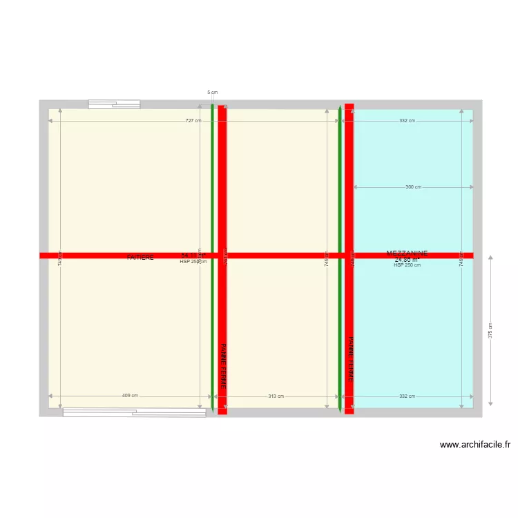 MEZZANINE VUE DESSUS. Plan de MEZZANINE VUE DESSUS. Plan de