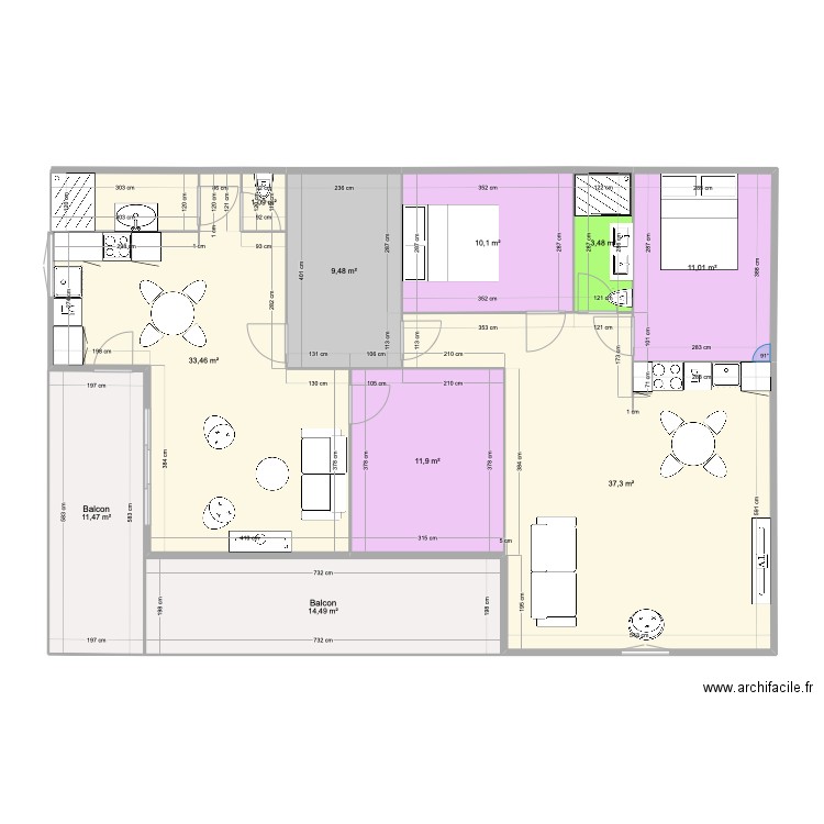 VillaS Etage 01. Plan de 10 pièces et 144 m2