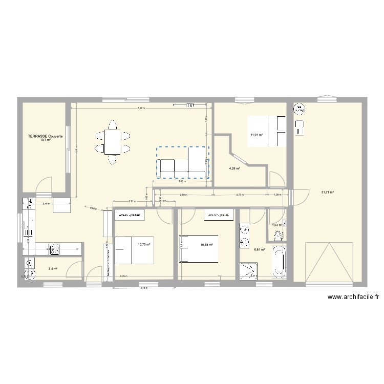 Maison 100m2 31 12 21 2. Plan de 10 pièces et 172 m2