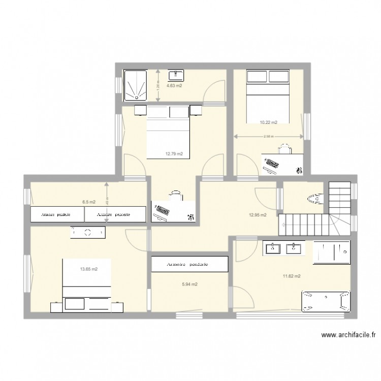 maison ans 1er étage. Plan de 0 pièce et 0 m2