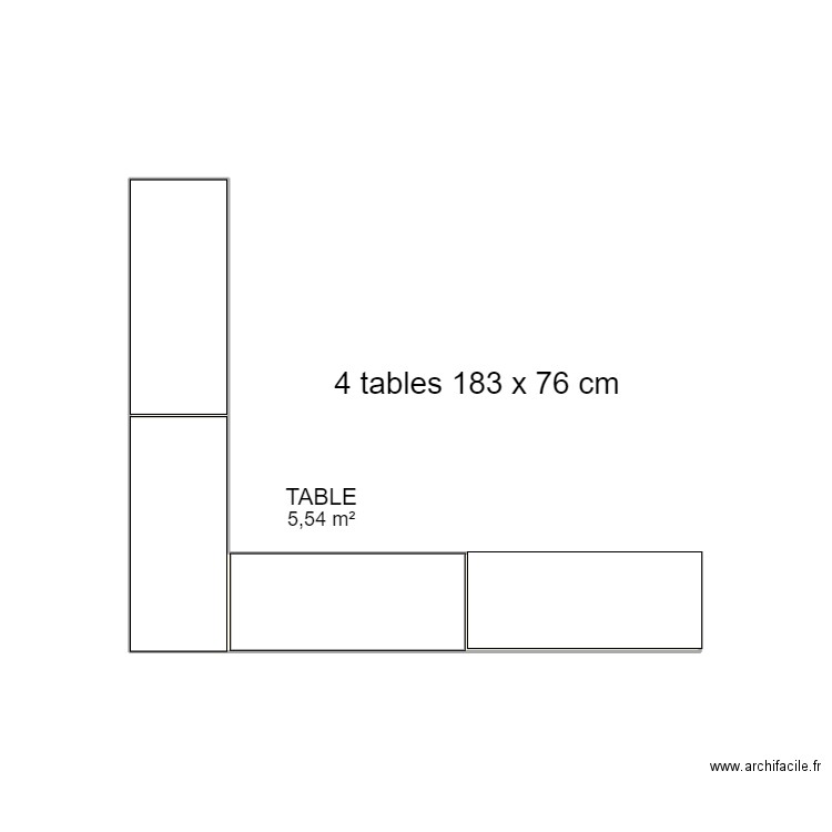 TABLE. Plan de 1 pièce et 6 m2