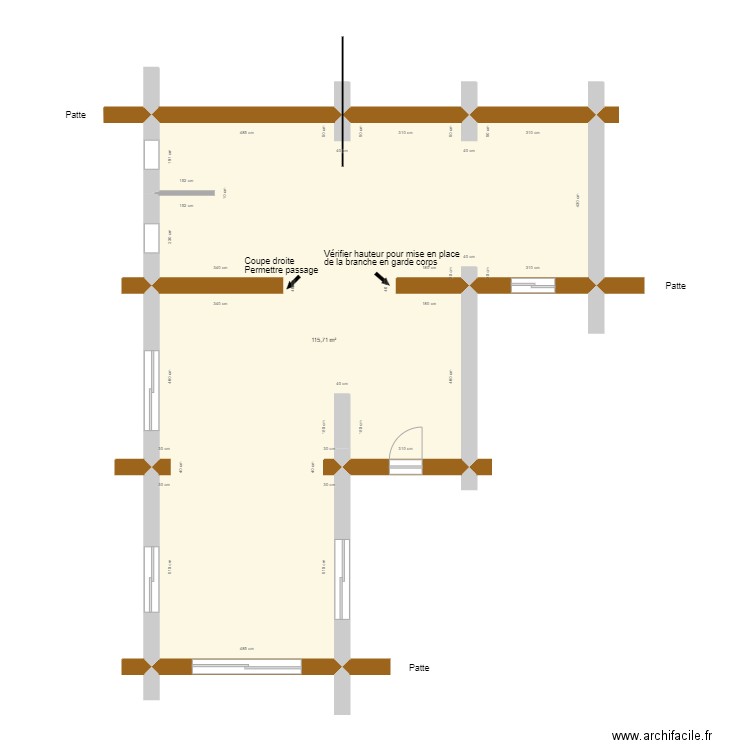 Plan T3.1 centre équestre (1). Plan de 1 pièce et 116 m2