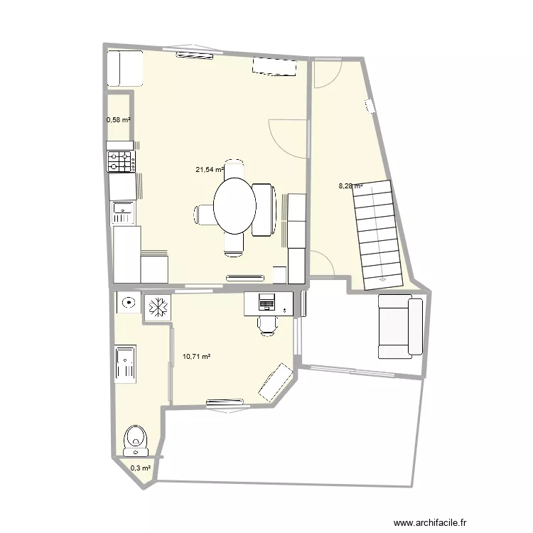 Rez de chauss&eacute;e bis. Plan de 
