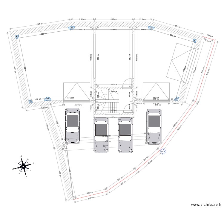 RDC stationnement grange. Plan de 0 pièce et 0 m2