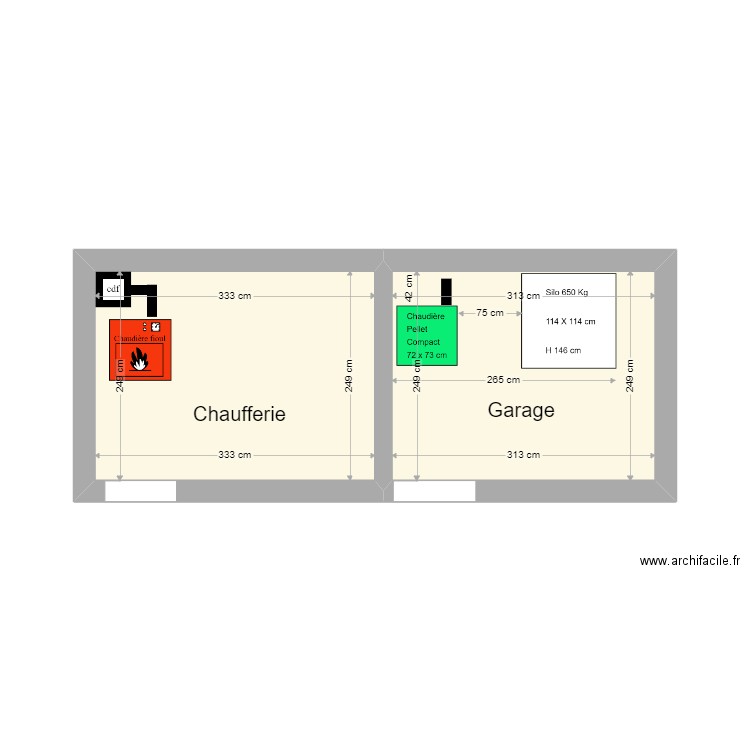 GIANOMATTI. Plan de 2 pièces et 16 m2