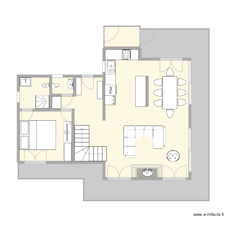 CHALET CLAMBINET ETAGE. Plan de 6 pièces et 76 m2