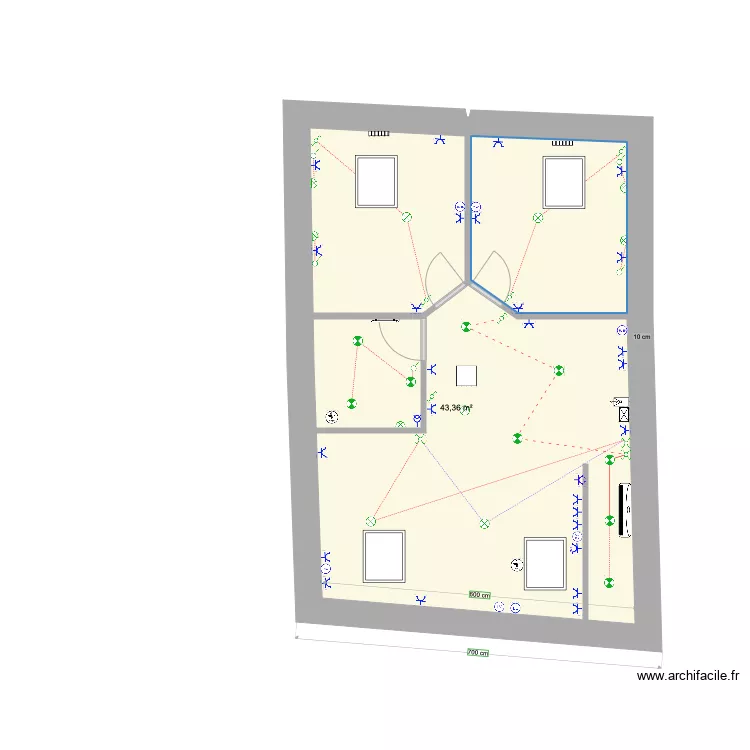 appartement 2 13 &eacute;lectricit&eacute;. Plan de 