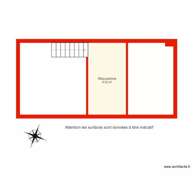 BI 5725 JM mezzanine non c&ocirc;t&eacute;. Plan de 