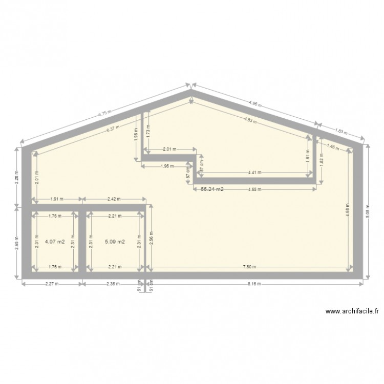 coupe. Plan de 0 pièce et 0 m2